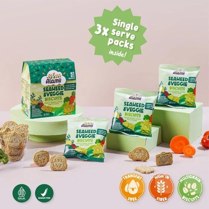 Gambar Alamii Multigrain Biscuits 60 g (3 bags x 20g) - SEAWEED &VEGGIE dari Weesteps undefined Tokopedia