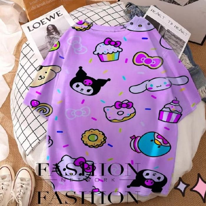 Gambar Kaos kuromi melody jumbo kaos cinnamoroll hello kitty jumbo kaos wanita jumbo dari klover shop undefined 4 Tokopedia