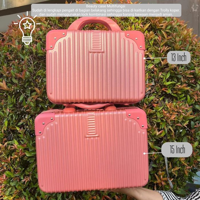 Gambar Grosir Beauty case 13 Inch Mini / Tas Make up 15 Inch / Pouch Make up / Tempat Make up / Pouch Travel / Box Kosmetik - Rose gold, 15" dari Parkson Koper Store undefined Tokopedia