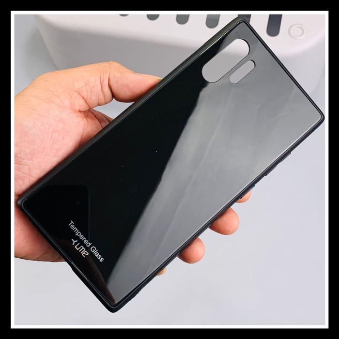 Gambar Samsung Galaxy Note 10+ Plus Ume Glass Case Color Black Original Hard Casing Back Cover HardCase Tempered Bumper Soft Silicone - HITAM., SAM NOTE10+PLUS dari T-ORIGINAL STORE undefined Tokopedia