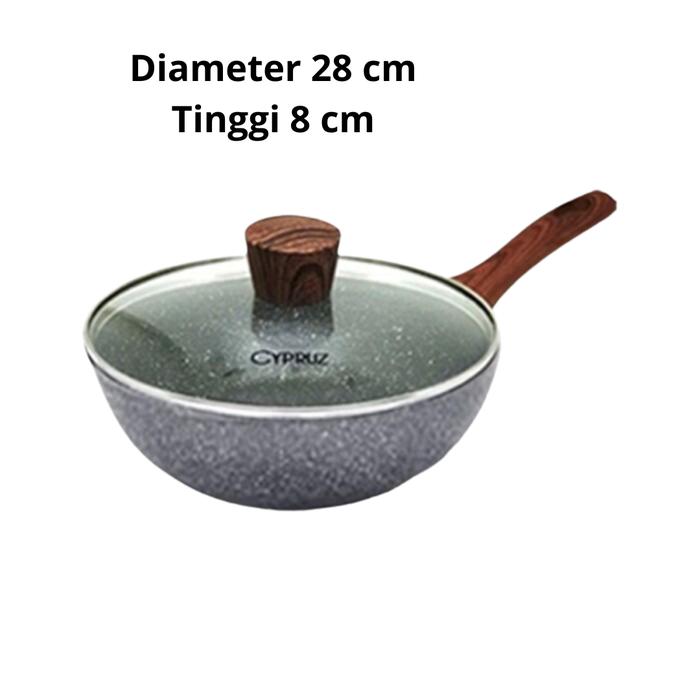 Gambar Cypruz Cookware Set Marble Cyprus Pan Induksi Paket Panci Wajan Penggorengan 4 Pcs - FRYWOK28cm dari DapurKuNyaman undefined Tokopedia
