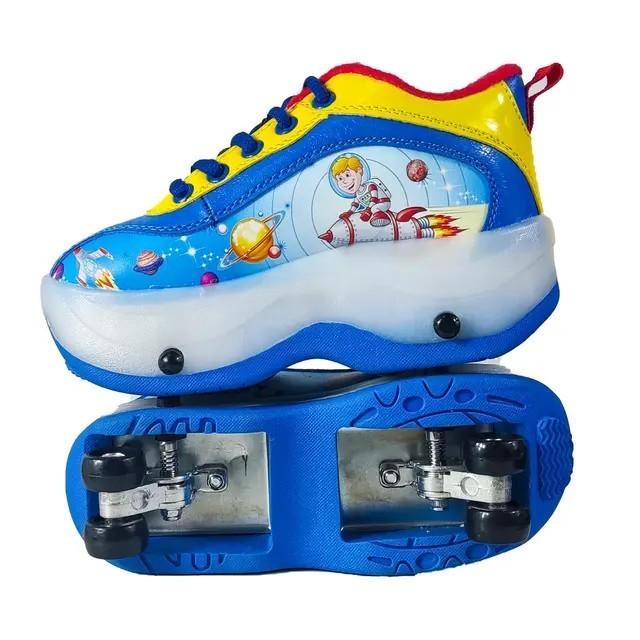 Gambar Sepatu Roda LED Karakter Anak Roda 4 / Roller Shoes 4 Roda Nyala - Rocket, 28 dari Atlast0ys undefined Tokopedia