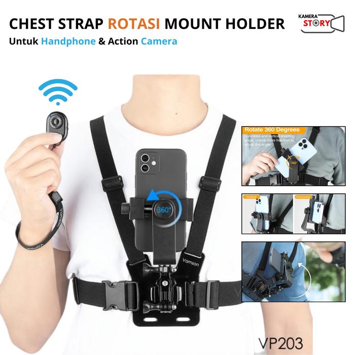 Gambar CHEST STRAP Mount Smartphone Tali Strap Dudukan Dada Youtuber Vlog HP dari Kamera Story_NEW undefined Tokopedia