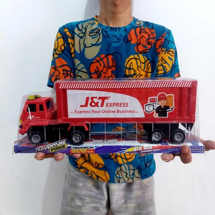 Gambar Mainan Truk Kontainer JNE J&T - Miniatur Mobil Box Ekspedisi Anak Laki - Merah dari WA Toys undefined Tokopedia