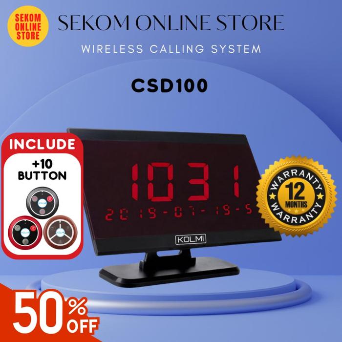 Gambar ** KOLMI Wireless Calling System Restaurant Pagers Portable ** - CSD100 Display, CSB400 BLACK dari Central Best Electronic undefined Tokopedia