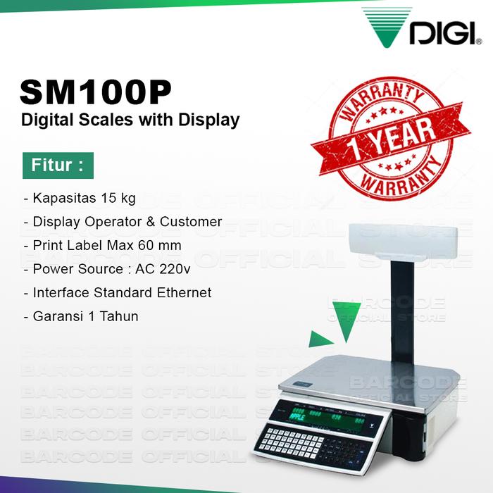Gambar Timbangan Buah Sayur Print Label Harga Digi SM100 P - Digi SM 100 P - DIGI SM-100P dari Barcode Store Solutions undefined Tokopedia