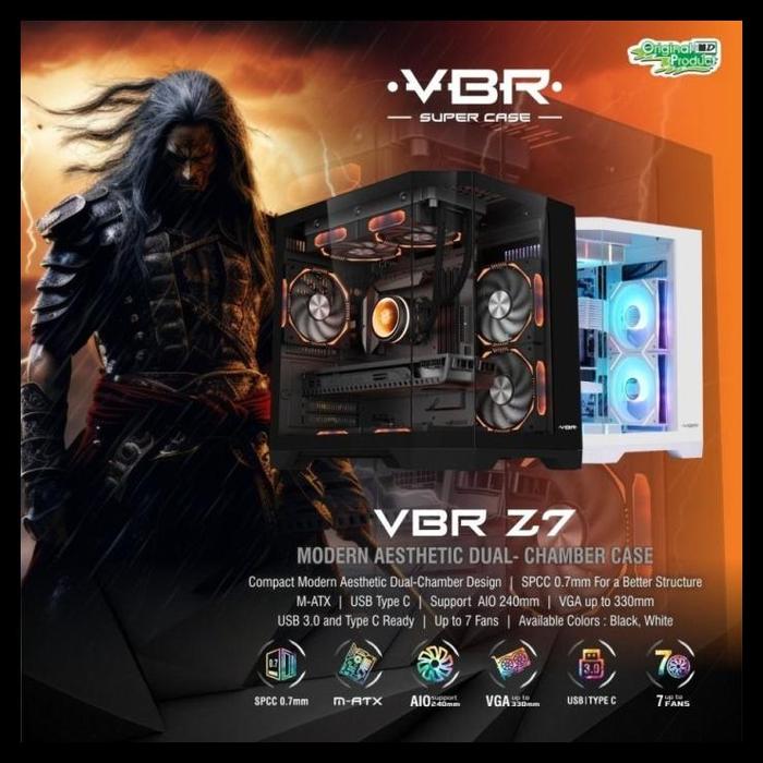 Gambar SALE TERHOTT CASING VBR Z7 M-ATX USB TYPE-C DUAL CHAMBER / VBR Z-7 - MATX GAMING CASE READYY - Putih dari kinokidrong undefined Tokopedia