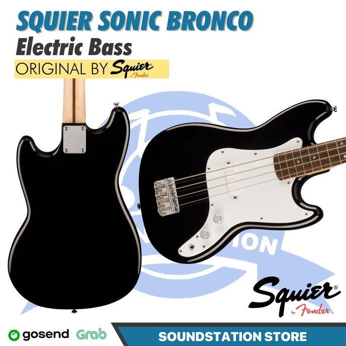 Gambar NEW Squier Sonic Bronco Electric Bass Guitar - Bass Elektrik - Black dari olegun nouvo undefined Tokopedia
