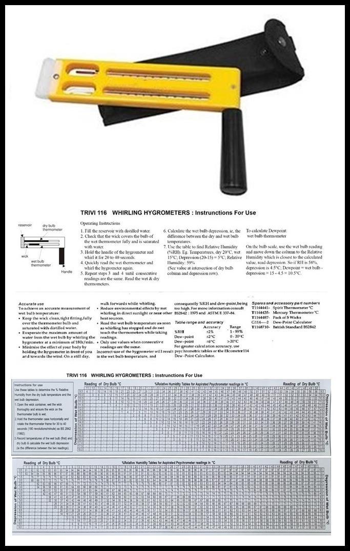Gambar Alat Ukur Industri Sling Psychrometer Trivi Whirling Hygrometer Thermometer,Suhu Putar Tr Original 100% Best Quality - trivi116A dari ELECTRIC SHOPS undefined Tokopedia