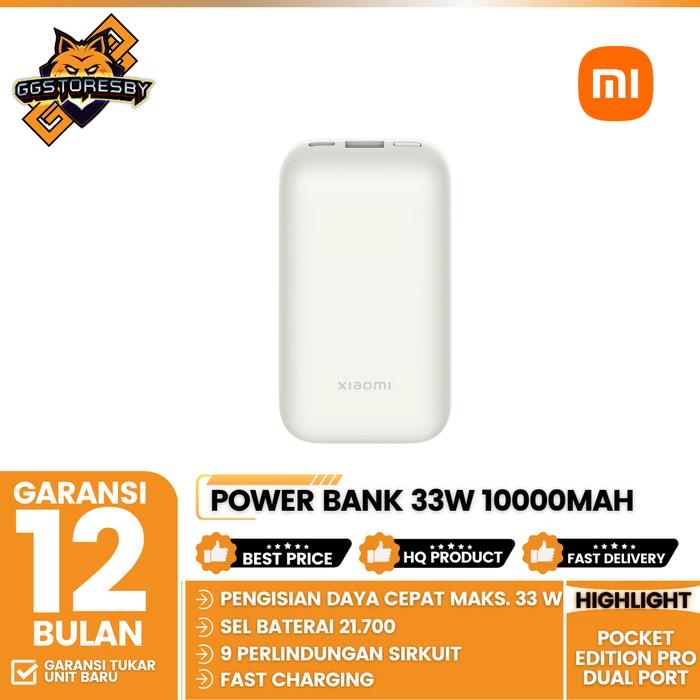 Gambar XIAOMI POWER BANK 33W 10000MAH POCKET EDITION PRO DUAL PORT TYPE-C - Ivory dari GGSTORESBY undefined Tokopedia