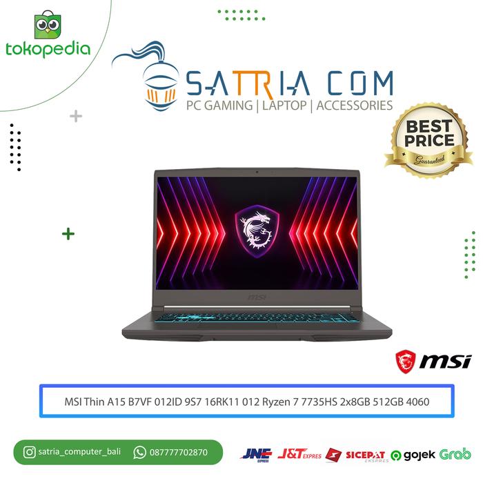 Gambar MSI Thin A15 B7VF 012ID 9S7 16RK11 012 Ryzen 7 7735HS 2x8GB 512GB 4060 dari Satria Computer Bali undefined Tokopedia