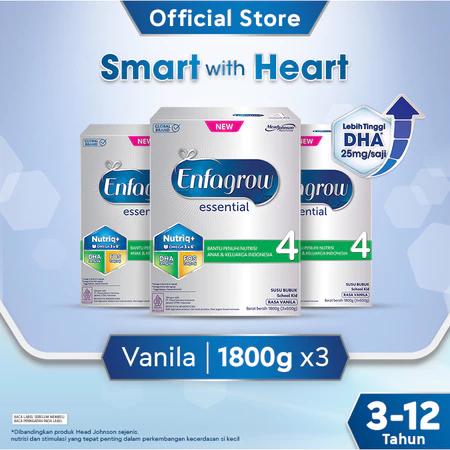 Gambar Enfagrow Essential 4 Susu Formula Anak 3 - 12 Tahun 1800 gr x 3 dari fishshope undefined Tokopedia