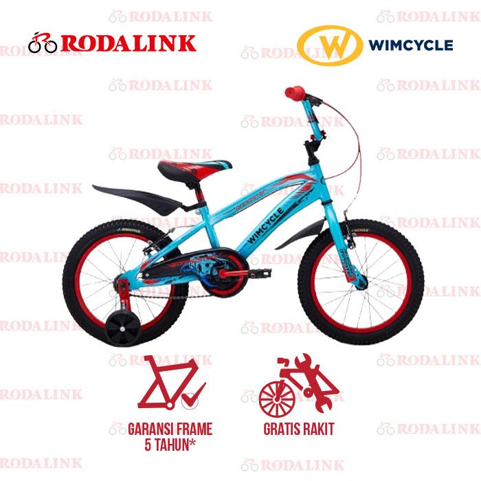 Gambar Wimcycle Sepeda Anak 16" Dragster 16 | Sepeda Anak BMX Dengan Roda Bantu - Biru dari Rodalink Indonesia undefined Tokopedia
