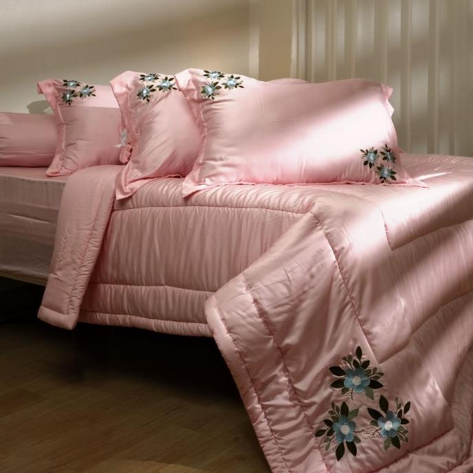 Gambar Sprei Set Bedcover Tencel Bordir Soulmate Bedsheet - Pink Raras, 160x200 + BC dari Kota Hujan123 undefined Tokopedia