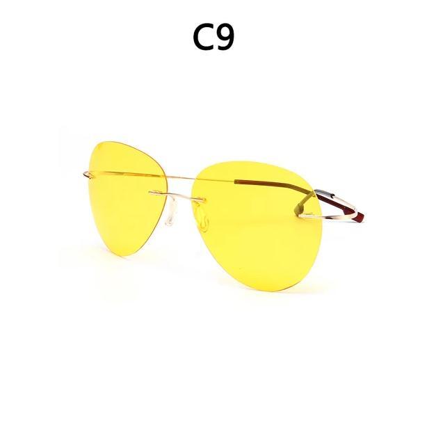 Gambar 2021 NEW Cool 100% Pure Titanium Rimless Sunglasses Polarized Glasses Grey Super Thin Lenses Sun-shade UV400 Protection Oculos - C9, other dari zaijakak undefined Tokopedia