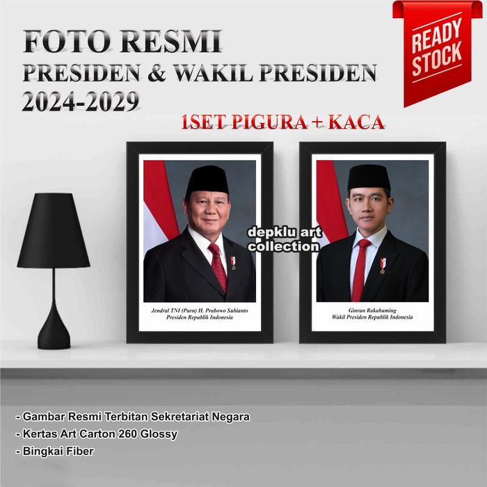 Gambar foto presiden dan wakil 1 SET uk. A4 (21x30) & Bingkai Fiber Hitam dari Beneranshop undefined 4 Tokopedia