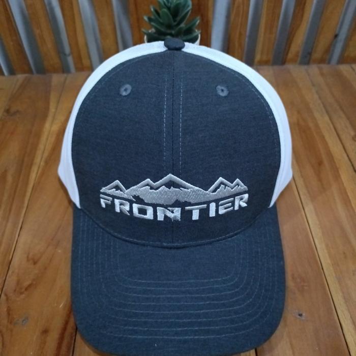 Gambar TOPI OUTDOOR TNF,TOPI TRUCKER THE NORTH FACE FRONTIER,TOPI GUNUNG TNF - Grey white dari Wintersmode18 undefined Tokopedia