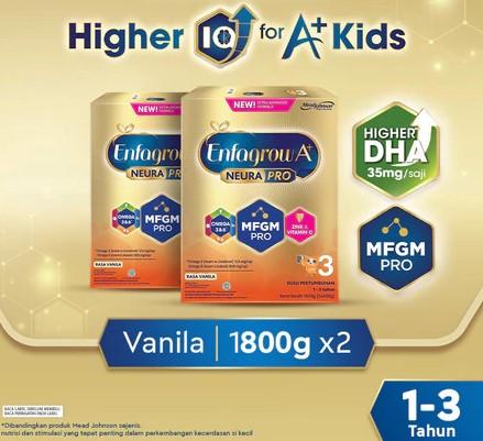 Gambar Enfagrow A+ 3 Susu Formula Anak 1 - 3 Tahun Vanila 1800 gr x 2 (3600 gr) dari fishshope undefined Tokopedia