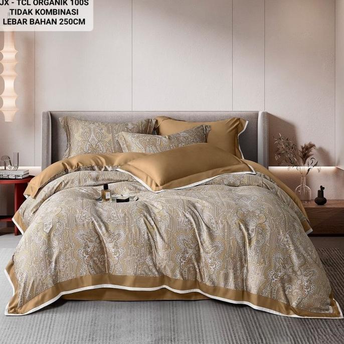 Gambar Bed Cover & Sprei Sutra Organic 100S Tencel 90x200cm-200x200cm S17 - 200x200, 40cm dari toko tikasantika undefined Tokopedia