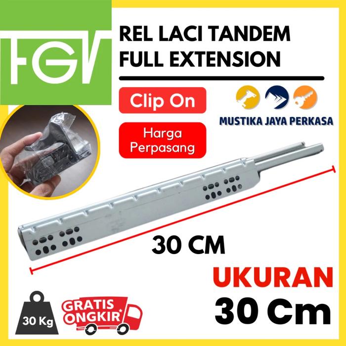 Gambar Rel Laci Tandel FGV Runner Slow Motion Full Extension Sepasang Soft Close SM - 30 cm dari Mustika Jaya Perkasa undefined Tokopedia
