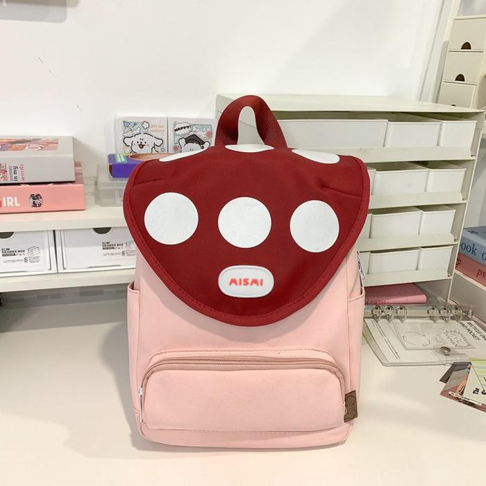 Gambar Mismi Laurel Bag Tas Ransel Wanita Cute Stylish Korean School Backpack Perempuan Trendy - 42L - Merah Muda dari Mismi Official Store undefined Tokopedia