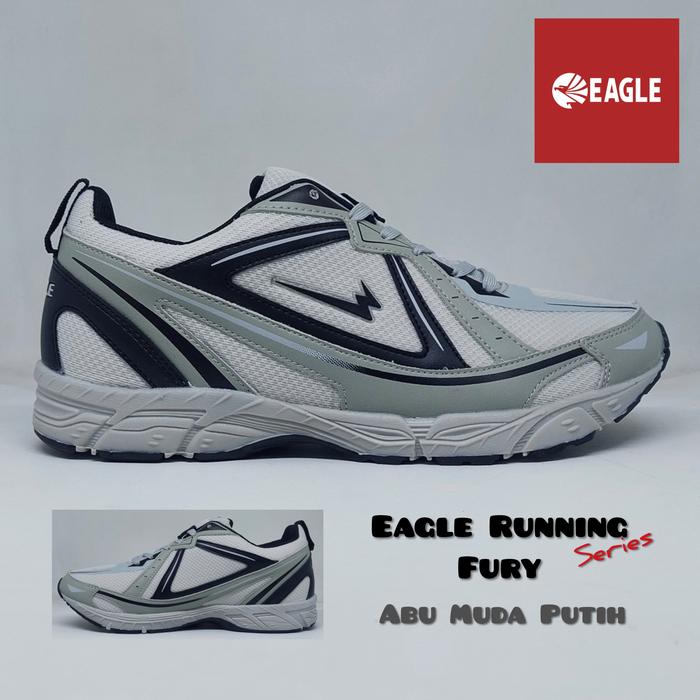 Gambar NEW Sepatu Running Jogging EAGLE FURY Series (Original) Outdoor - Abu Muda Putih, 37 dari SHOE N SLIPPER Tokopedia undefined Tokopedia