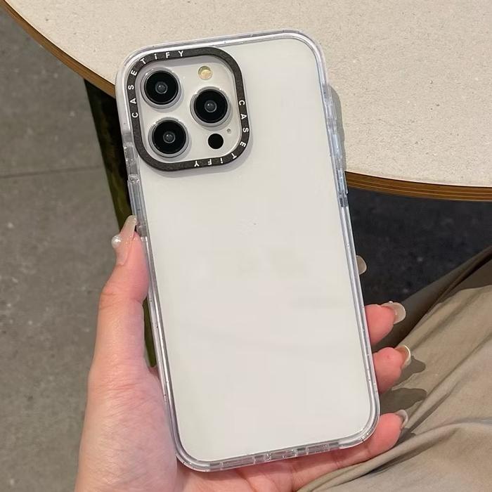 Gambar CASETiFY iPhone Case Clear White Black Edge iPhone 12 13 14 15 Plus Pro Max - Clear White  dari CASETiFY Official undefined Tokopedia
