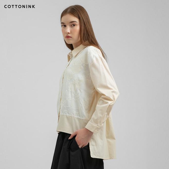 Gambar New^_^ COTTONINK - Atasan Kemeja Wanita Cream Tencel Adora #PreFallCollection - M dari Adeline_Store undefined Tokopedia