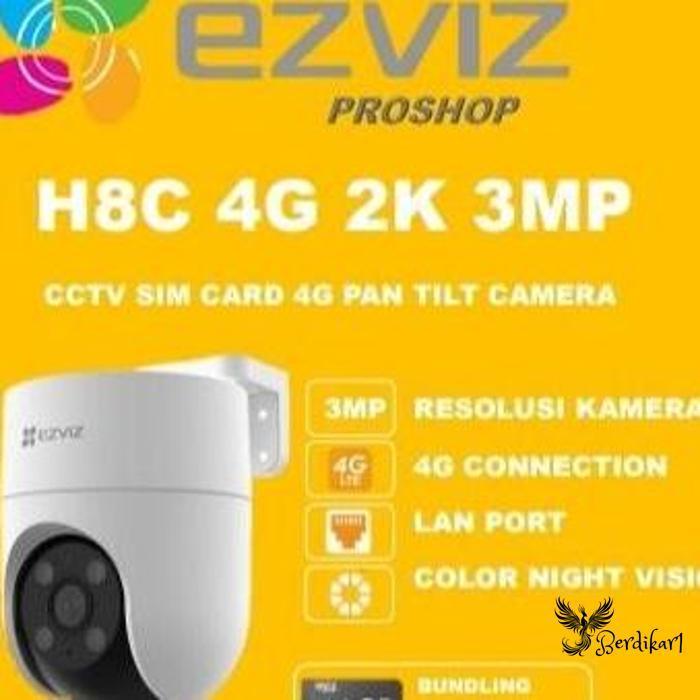 Jual Berdika1- H8C 4G 2K 3MP Outdoor Pan Tilt CCTV Wifi Sim Card