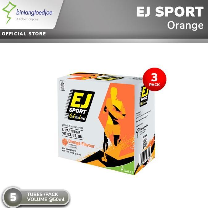 Gambar EJ Sport Orange 3 Pack (15 Tube) - Energy Gel - No Free dari zakisehat undefined Tokopedia