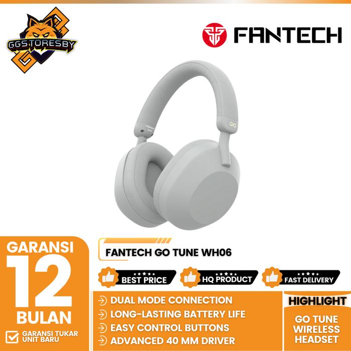 Gambar FANTECH GO TUNE WH06 DUAL-MODE BLUETOOTH WIRELESS Headphone - Grey dari GGSTORESBY undefined Tokopedia