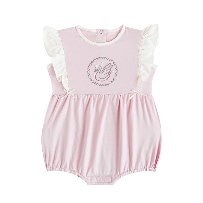 Gambar AWAN KIDS TENCEL Swan Ruffle Romper / Baju Bayi Perempuan - Pink, 0-6m dari Little Hannah ID undefined Tokopedia