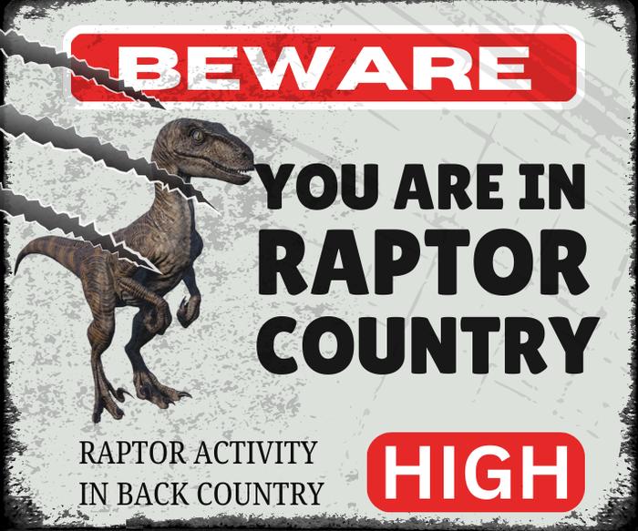 Jual Stiker Jurassic Park T-rex Raptor Sticker - Beware - Kab. Badung ...