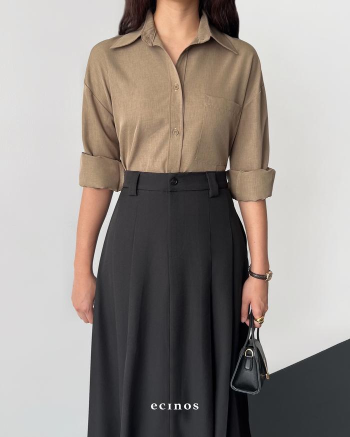 Gambar ECINOS - Summer Oversized Shirt - Espresso, L-XL dari ecinos undefined Tokopedia