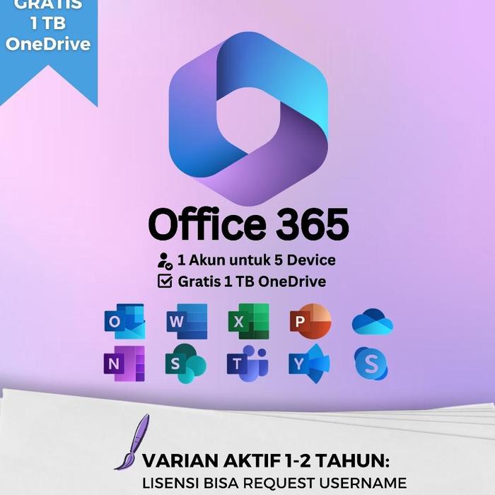 Gambar KODE Y99D promo Microsoft Office 365 Untuk 5 Devices Support untuk Windows macOS macbook Ipad iOS Android Garansi Lifetime Original ORI - Aktif 1-2 Tahun dari wulandigitalkey undefined Tokopedia