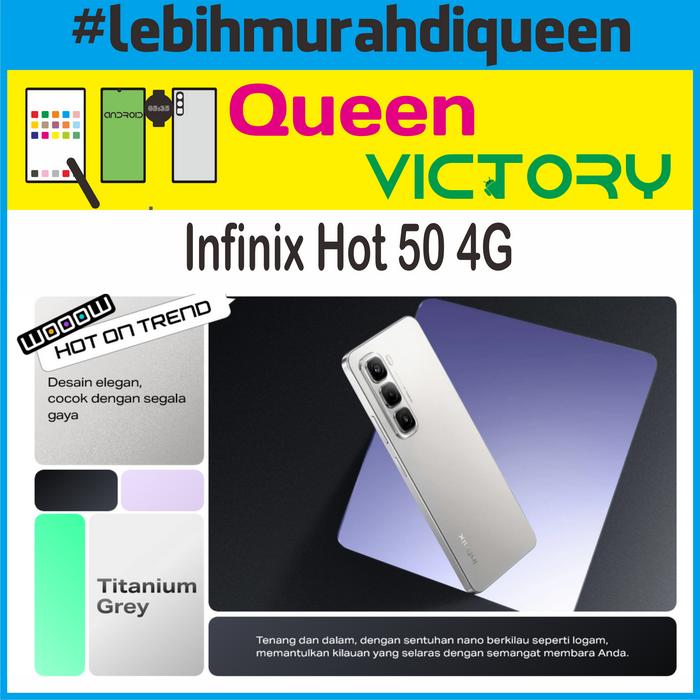 Gambar Infinix Hot 50 4G 6/256 Garansi Resmi INFINIX INDONESIA - Abu-abu dari Queen Marina undefined Tokopedia