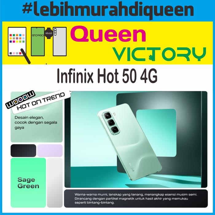Gambar Infinix Hot 50 4G 6/256 Garansi Resmi INFINIX INDONESIA - Hijau dari Queen Marina undefined Tokopedia