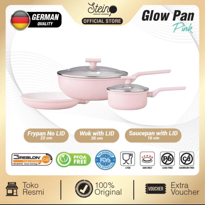 Gambar Stein Cookware Glow Pan / Paket Glowpan Stein Cookware - Glow Pink dari Wijaya Homewares undefined Tokopedia