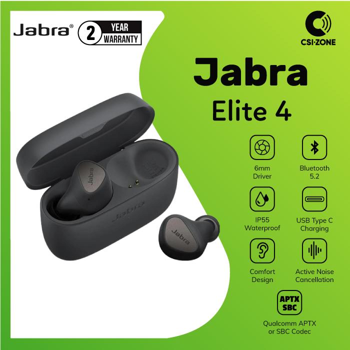 Gambar Jabra Elite 4 6mm Driver Bluetooth 5.2 True Wireless TWS Earphone - Grey dari CSI-ZONE Kota Tangerang Selatan Tokopedia