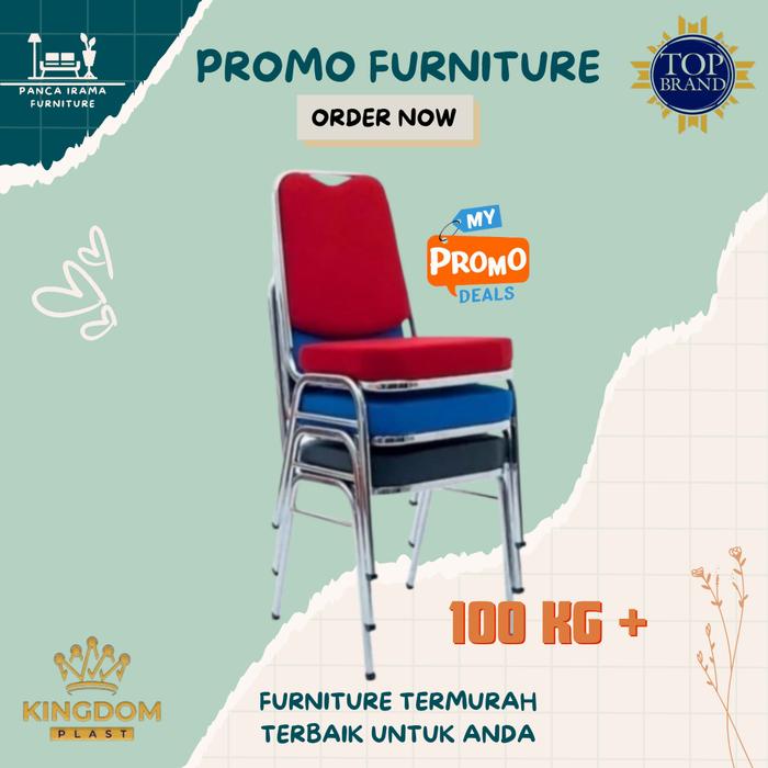 Gambar KURSI BESI SUSUN / KURSI FUTURA KURSI BESI KINGDOM PLAST - Biru, Chrome dari Panca Irama undefined Tokopedia