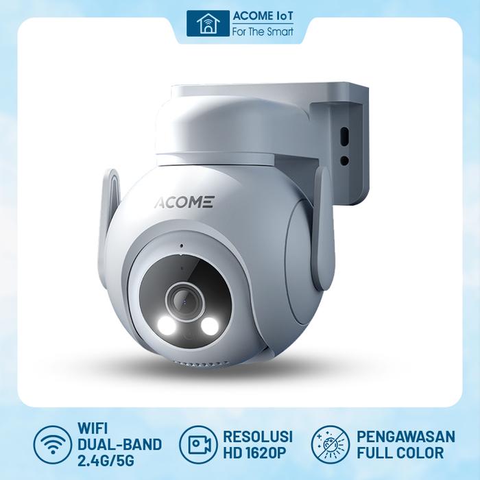 Gambar ACOME IoT APC52 Camera CCTV WiFi Outdoor IP65 Tahan Air Full HD 1620P/5MP Gambar lebih jernih Pengawasan Full Color Siang Malam Rotasi Dual Pan-Tilt, Deteksi Gerak - APC52 ONLY dari ACOME IOT INDONESIA undefined Tokopedia
