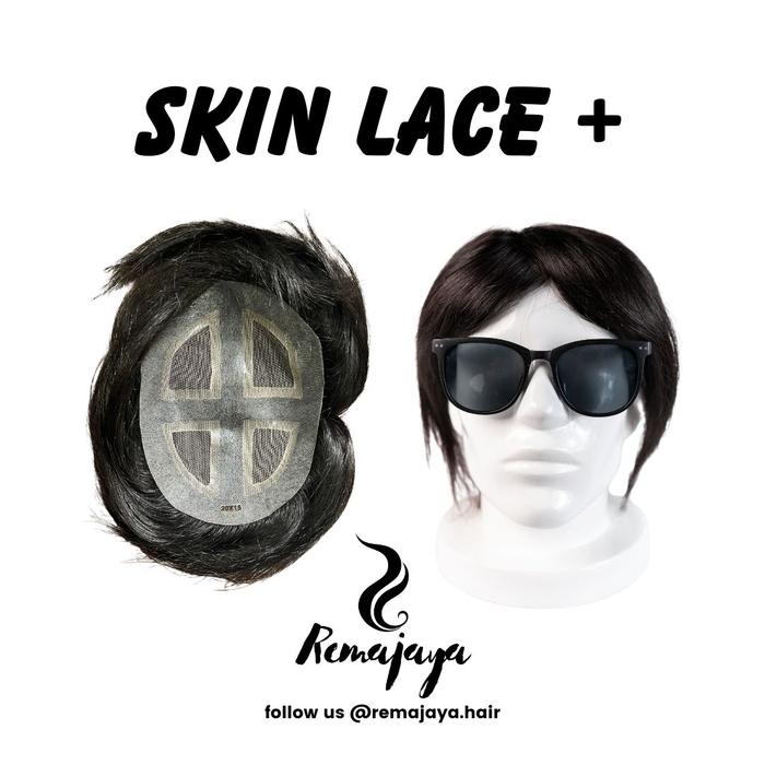 Gambar Tutup Botak Toupee Pria Natural Skin Lace+ - 22x18 dari Remajaya Hair undefined Tokopedia