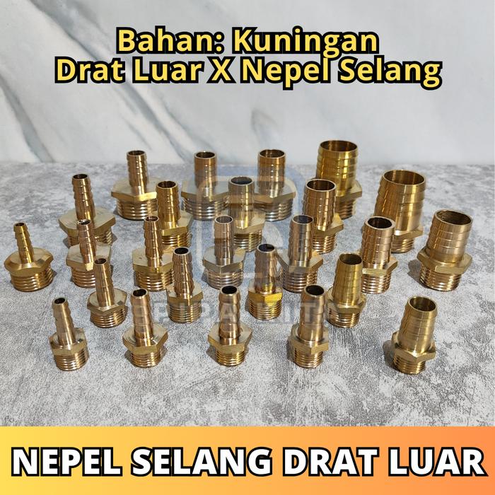 Gambar Nepel Selang Drat Luar Kuningan Kombinasi Ukuran 1/8 1/4 5/16 3/8 1/2 5/8 3/4 1 - 1 x 3/4 dari Pipa Kita undefined Tokopedia