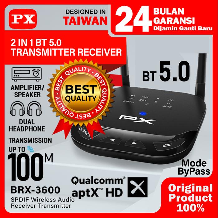 Gambar Bluetooth Receiver Transmitter Audio 5.0 HD stereo 2in1 PX-BRX-3600 dari PX Official Store undefined Tokopedia