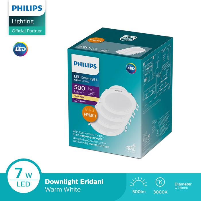 Gambar Philips Lampu Panel Downlight Eridani Multipack DL190B LED6 D100 7W Kuning dari Philips lighting Surabaya undefined Tokopedia