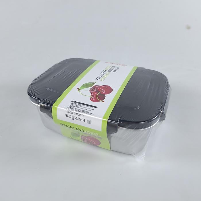 Gambar Tempat Kotak Makan Bento Anti Tumpah Lunch Box Stainless Steel - Hitam, 350ML dari Better Sale undefined Tokopedia