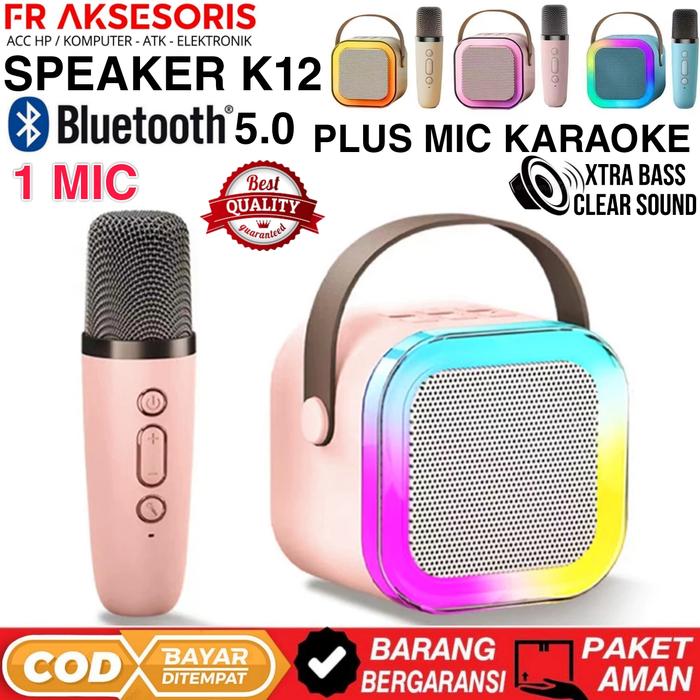 Gambar Spekar Bluetooth Karaoke K12 2 MIC RGB LED CHIP DSP EFEK ECHO HD SOUND Bluetooth Mini Speaker Karaoke - 1 MIC K12 dari FR aksesoris 1 undefined Tokopedia