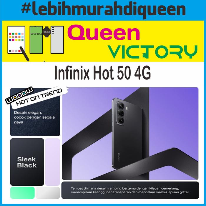 Gambar Infinix Hot 50 4G 6/256 Garansi Resmi INFINIX INDONESIA - Hitam dari Queen Marina undefined Tokopedia