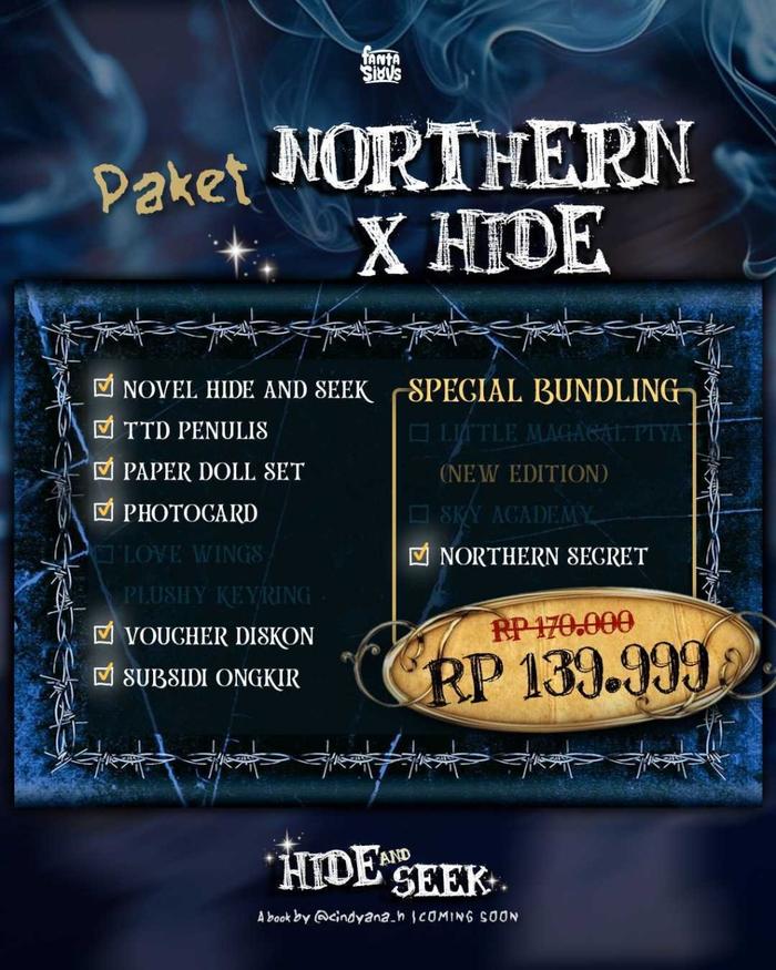 Gambar Pre Order - Buku Novel - Hide and Seek - Cindyana H - Fantasious - Bumifiksi - NORTHERN X HIDE dari Bumi Fiksi Makassar undefined Tokopedia