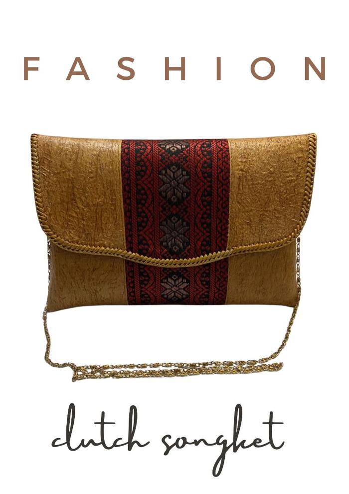 Jual Nyayu Songket Clutch Songket Mini kayu Waru Berbagai Macam